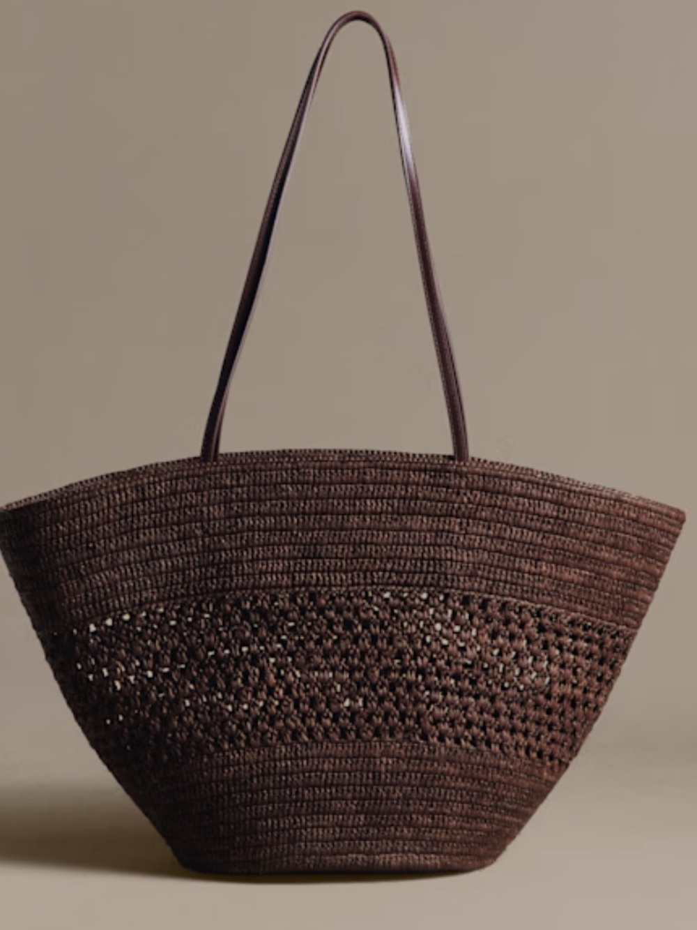 SOLD OUT!!! Sezane Choco Raffia Maia Basket Tote